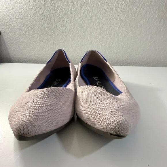 Rothy's Women's Light Pink Flats with Blue Trim - Picture 3 of 7